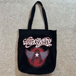 Aerosmith Black Rock Band Tote Bag Wings Star Graphic Concept ONE Classic
